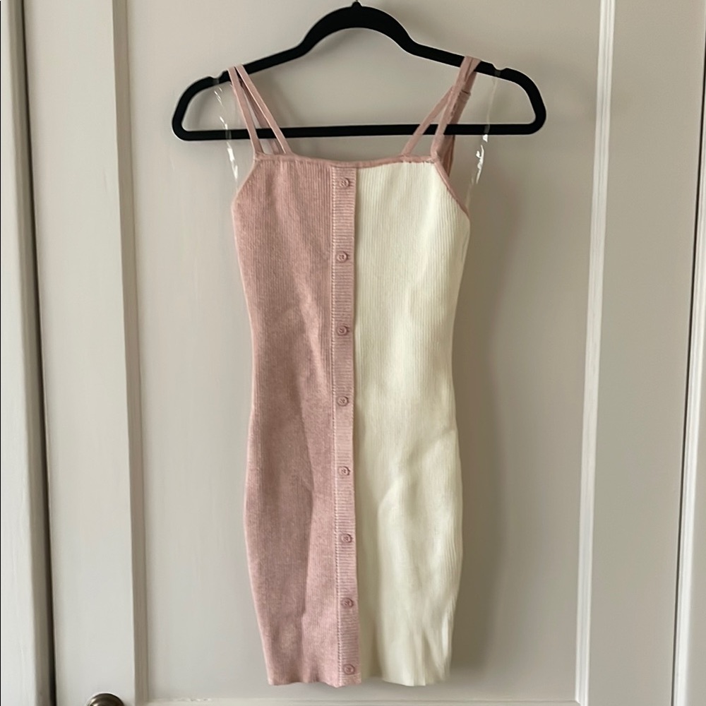 Blue Blush Two-Tone Pink and Cream Dress Size Small
